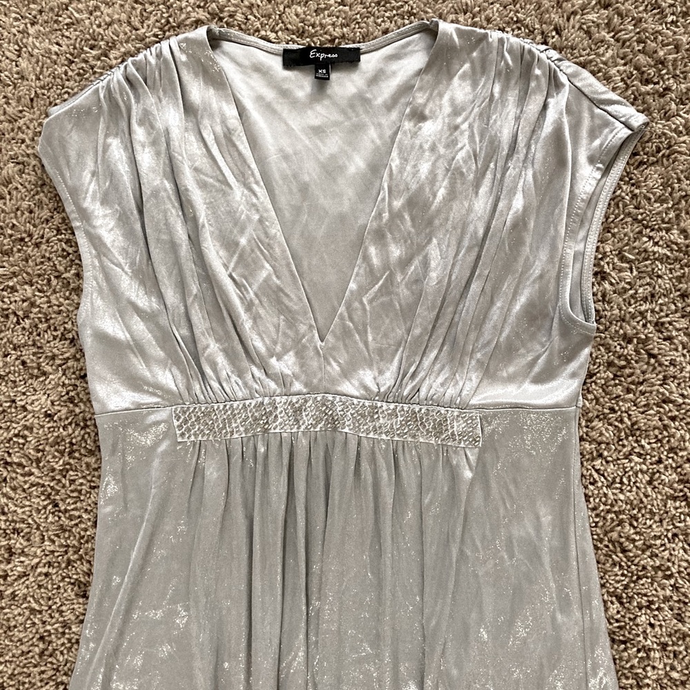 Shimmering Metallic Silver XS Express Top